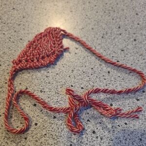 Handmade Red and White Knit Nose Warmer Accessory